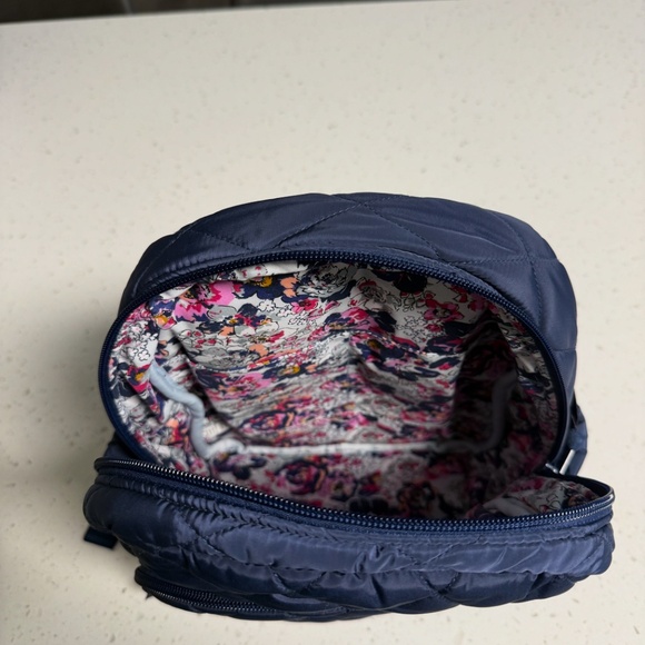 Vera Bradley Compact Backpack Scroll Navy - Picture 3 of 5